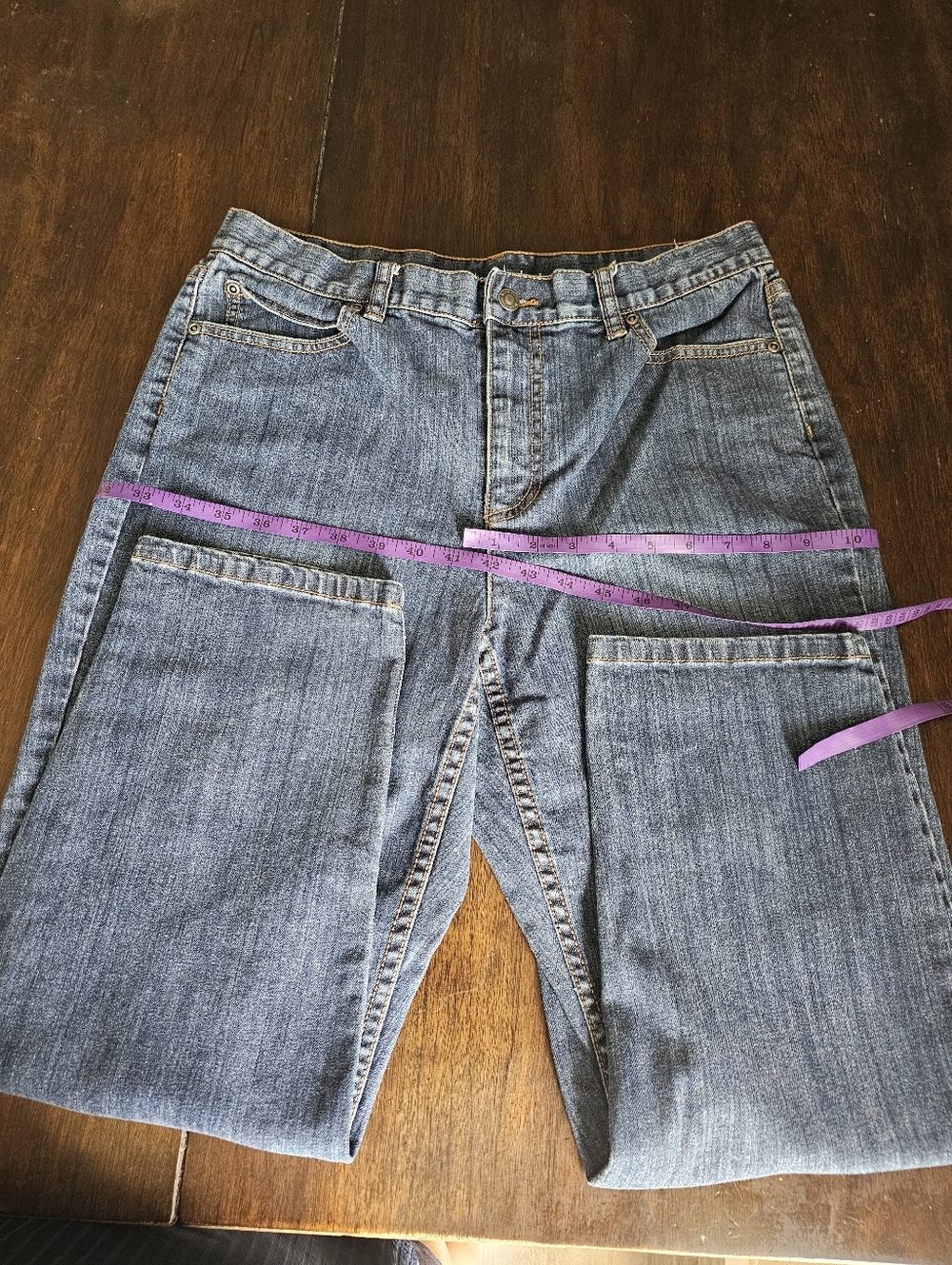 Liz Claiborne Slim Straight Jeans in Dark Blue Wash - Picture 7 of 14
